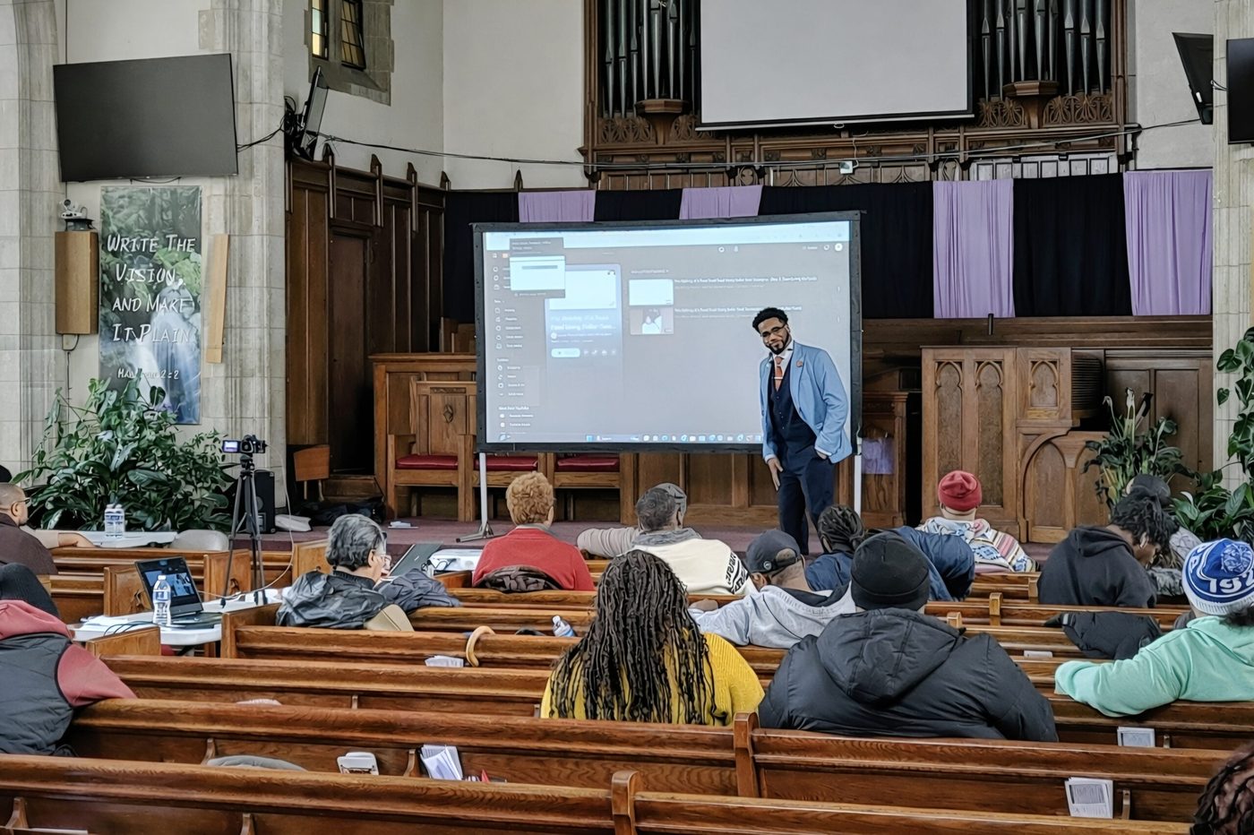 Engaged community audience during a workshop